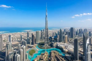 Downtown Dubai skyline showing freehold property areas open to foreign buyers