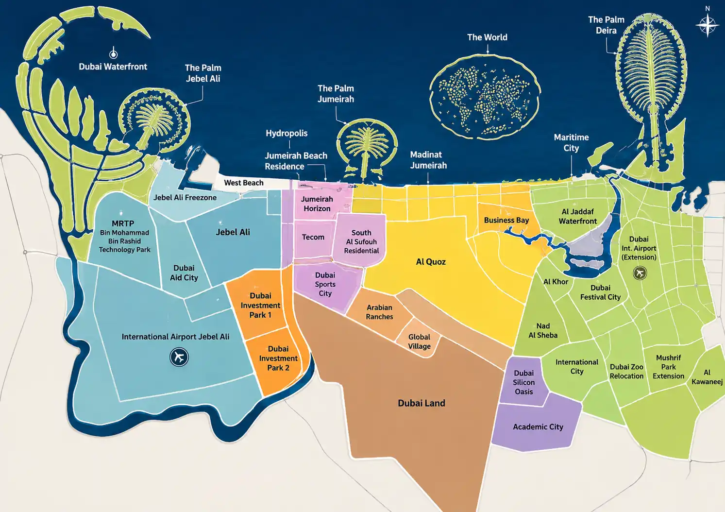 Best areas to invest in Dubai real estate, from Downtown Dubai and Dubai Marina to JVC and Dubai Hills Estate