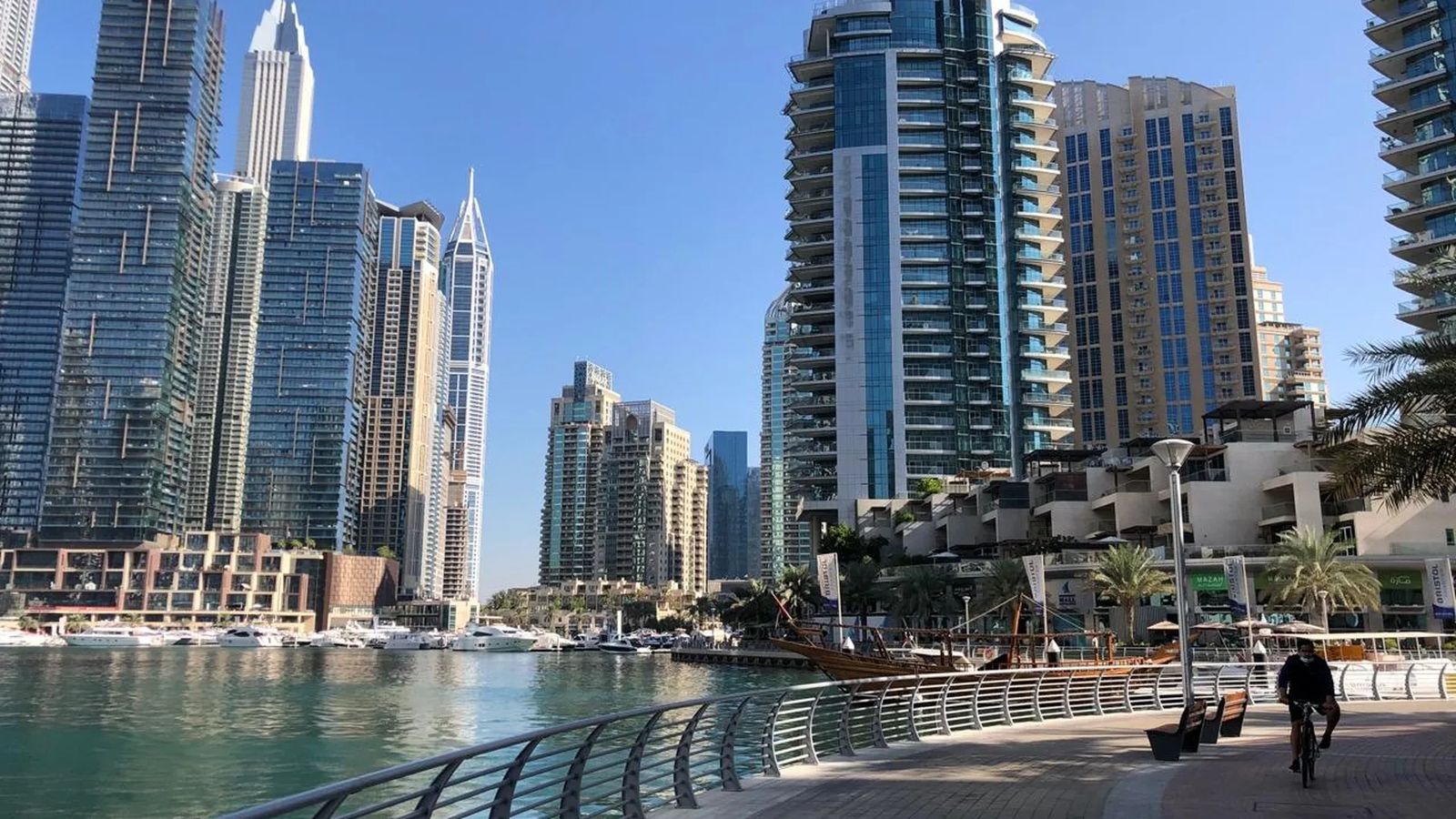 Marina Walk is used for walking, jogging and cycling along the canal