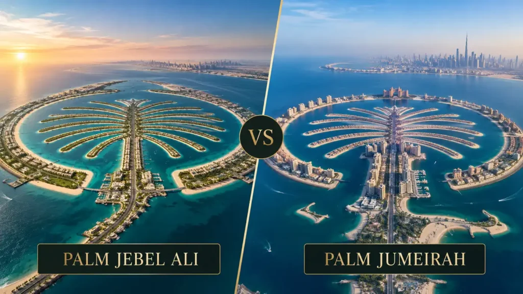 Palm Jebel Ali vs. Palm Jumeirah: Key Differences, Property Prices & ROI