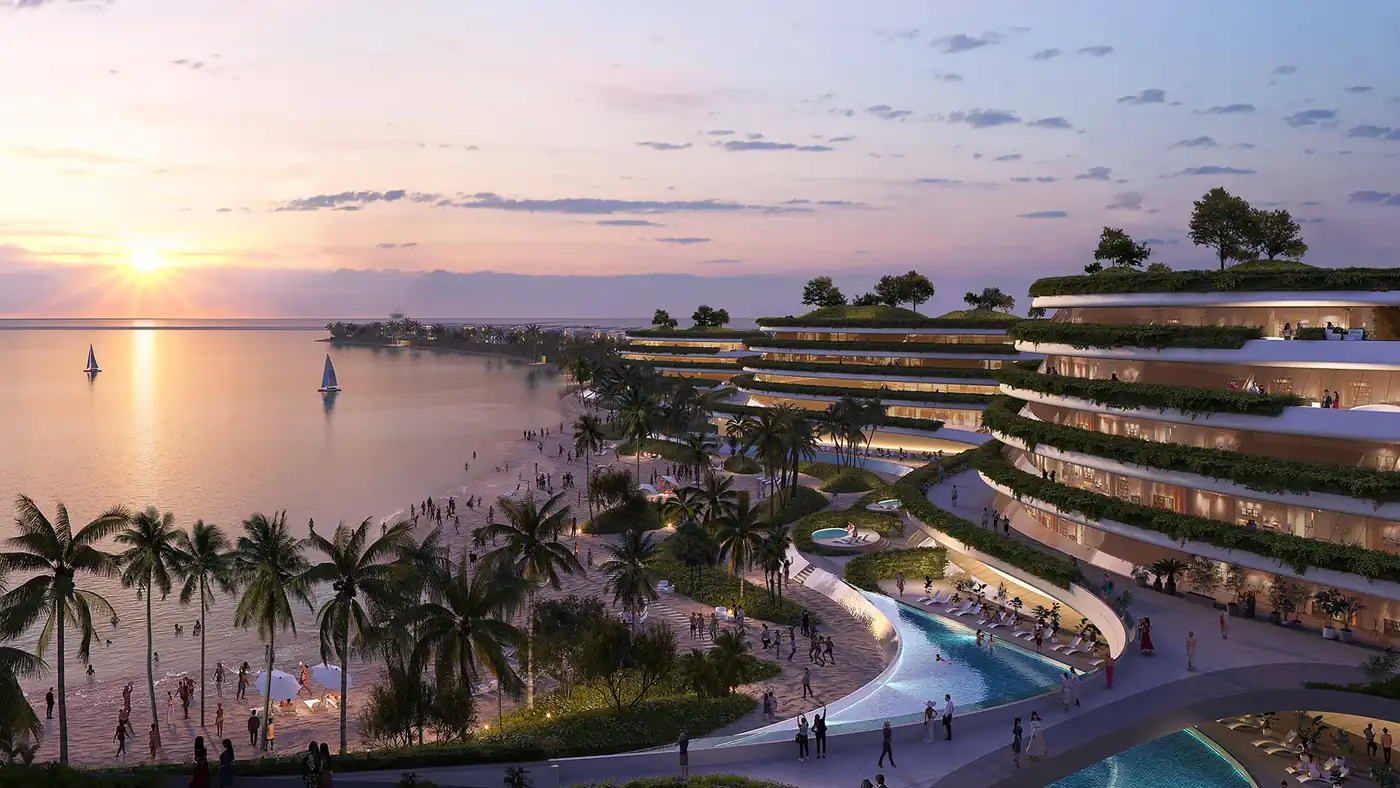 Chart comparing Palm Jebel Ali and Palm Jumeirah property prices per square foot in 2026